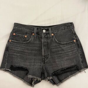 Levi's 501 Shorts - Black Cutoff with Frayed Hem